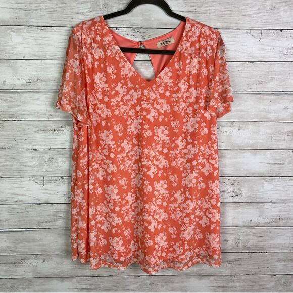 Full Moon Maternity Floral V Neck Top Size XXL - Picture 1 of 5